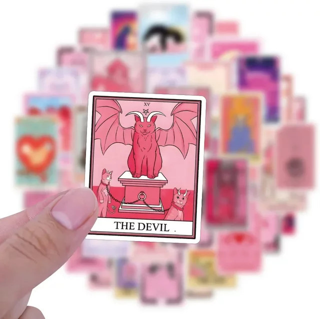 GOGOTU Katze Rosa Tarot Aufkleber, 110-teiliges Set - Bild 1