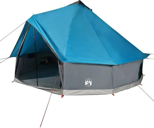 vidaXL Tipi-Familienzelt für 12 Personen in Blau, wasserdicht aus Polyester - Bild 1