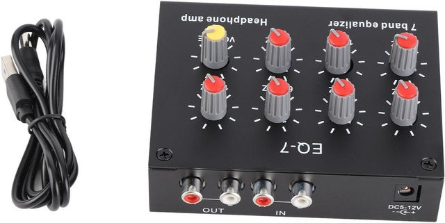 Digitaler 7-Band-Sound-Equalizer von Andoer mit 12 dB Basseinstellung in Weiß - Bild 1