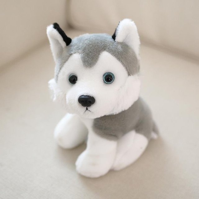 Yiran Furniture Husky-Puppen, Plüsch / Textil, Grau, 18 cm - Bild 1