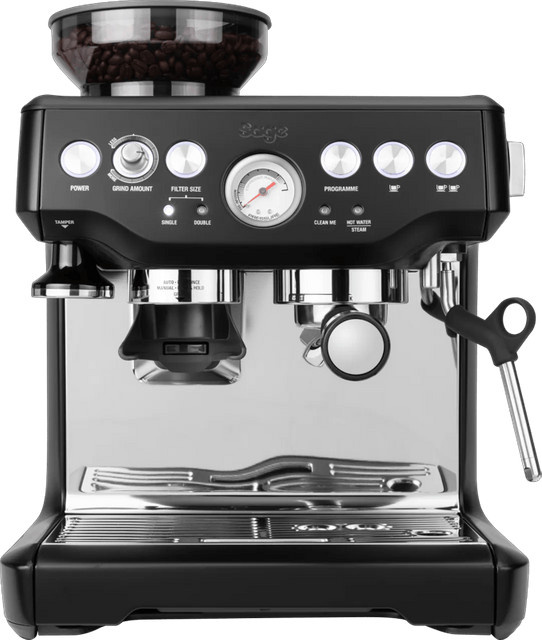 Sage Barista Express Siebträgermaschine aus Edelstahl in Trüffelschwarz mit Dampflanze - Bild 1