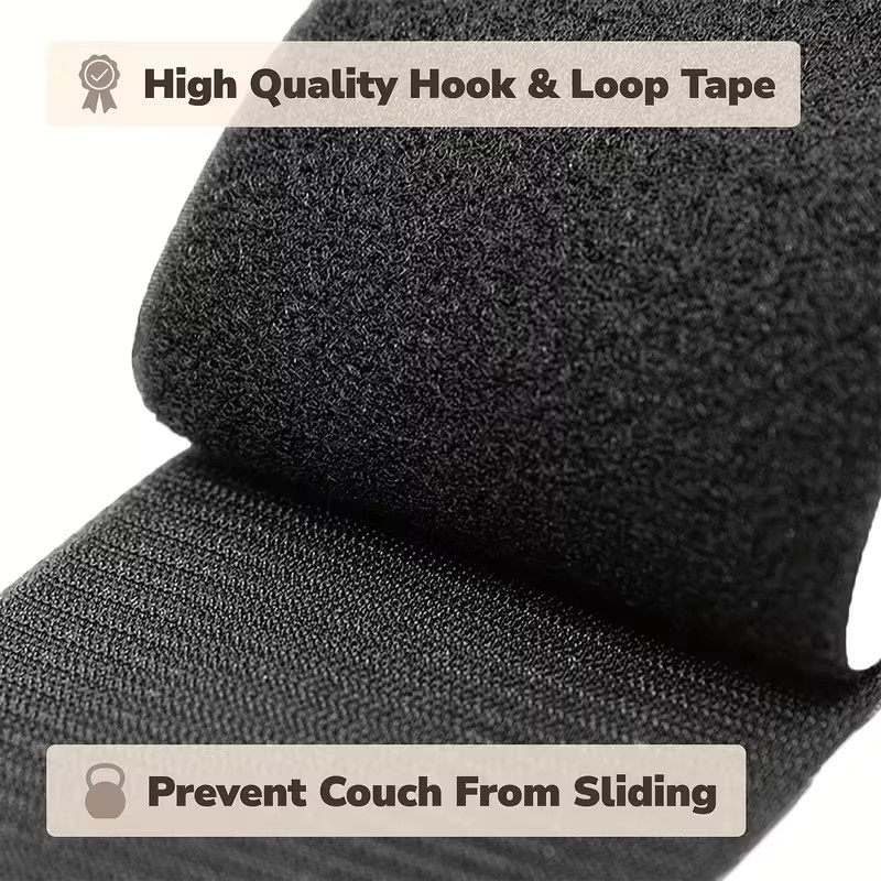 Selbstklebender Klettverschlussstreifen aus Nylon in Schwarz für Couchkissen und Terrassenkissen im Freien - Bild 5