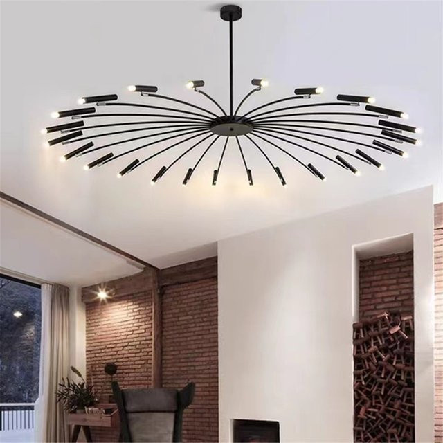 Minimalistischer LED-Deckenleuchter von HomeLover in Schwarz aus Metall mit verstellbaren Spots für Wohnzimmer und Schlafzimmer - Bild 1