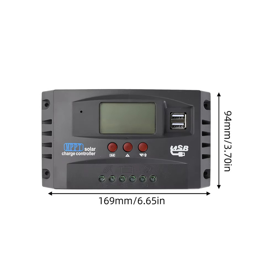 diymore MPPT Solar-Laderegler mit Last-, Dual-USB- und LCD-Anschluss für 12V und 24V Solarpanels - Bild 4