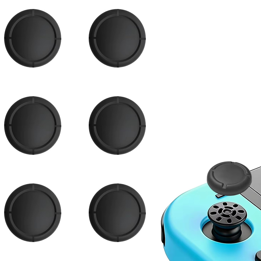 Rutschfeste 3D-Analog-Daumengriffkappen für Nintendo Switch, OLED und Lite Controller als Ersatz-Kit in Schwarz - Bild 6