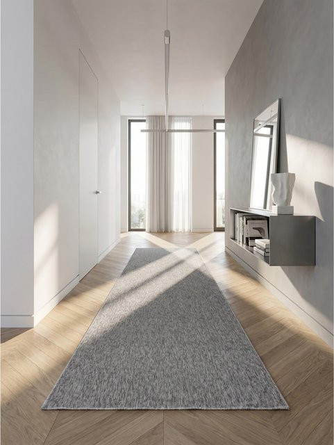 Kurzflorteppich AMMER von Kadima Design, einfarbig, Grau, B/T: 80 x 250 cm - Bild 1
