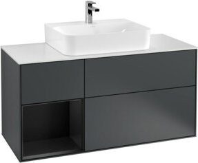 V&B Waschtischunterschrank Finion in Mattblau lackiert, Breite: 120 cm, Tiefe: 50,1 cm, Höhe: 50,1 cm - Bild 1