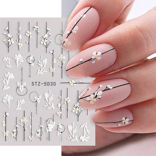 Full Beauty Nagelaufkleber 5D Blumen, Matt, Unisex - Bild 1