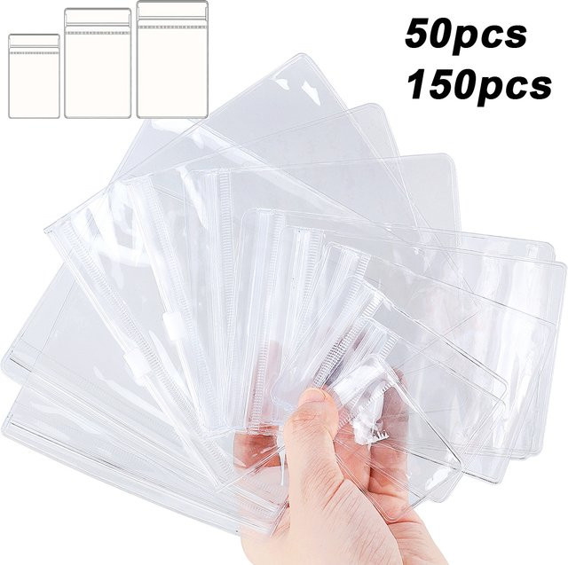 Beadia Schmuck Organizer Beutel aus transparentem PVC für Ohrringe, Anhänger, Halsketten und Armbänder, 50 Stück - Bild 1