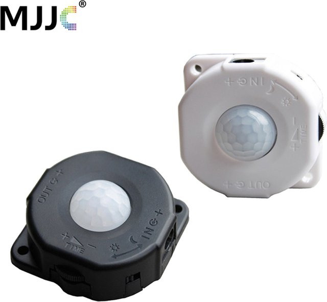 MJJC Infrarot PIR Bewegungssensor mit Timer für 5V 12V 24V in Kunststoffausführung - Bild 1