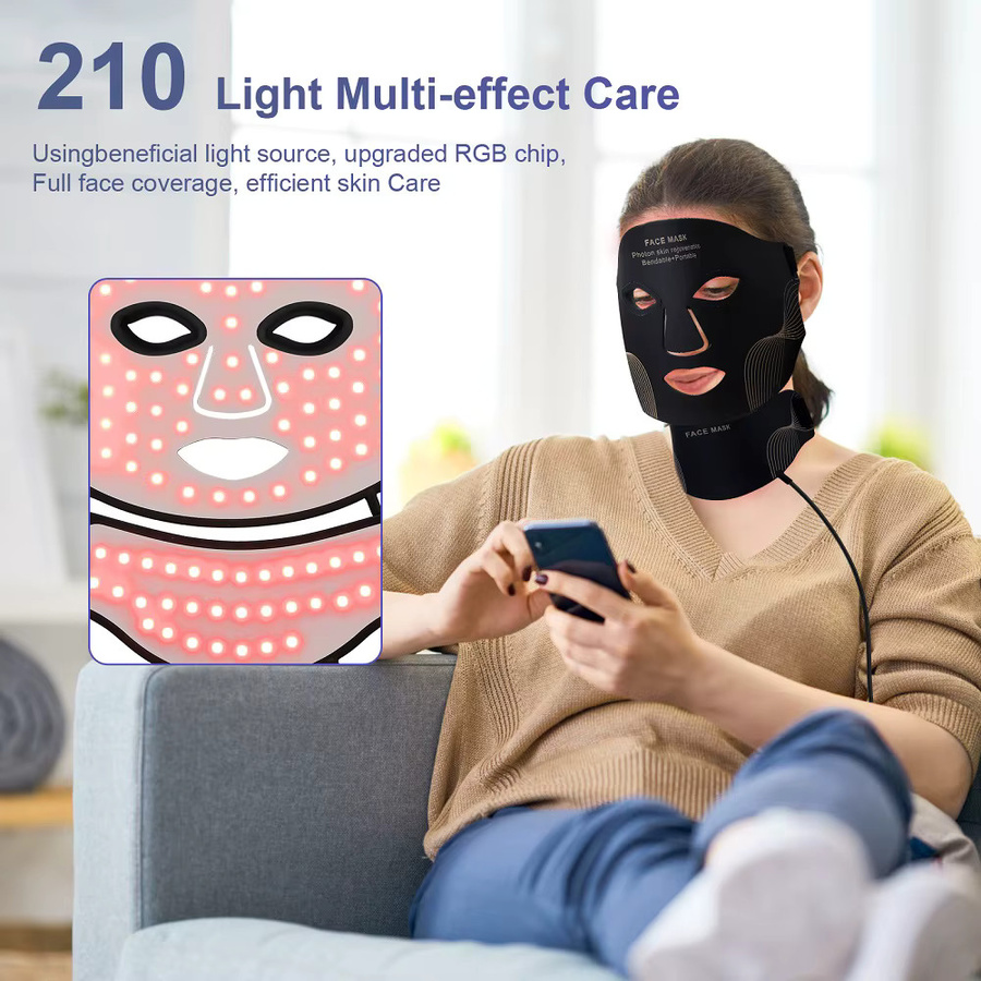 foreverlily Silikon-LED-Maske für Gesicht und Hals, 7-Farben-LED-Photon, Unisex - Bild 5