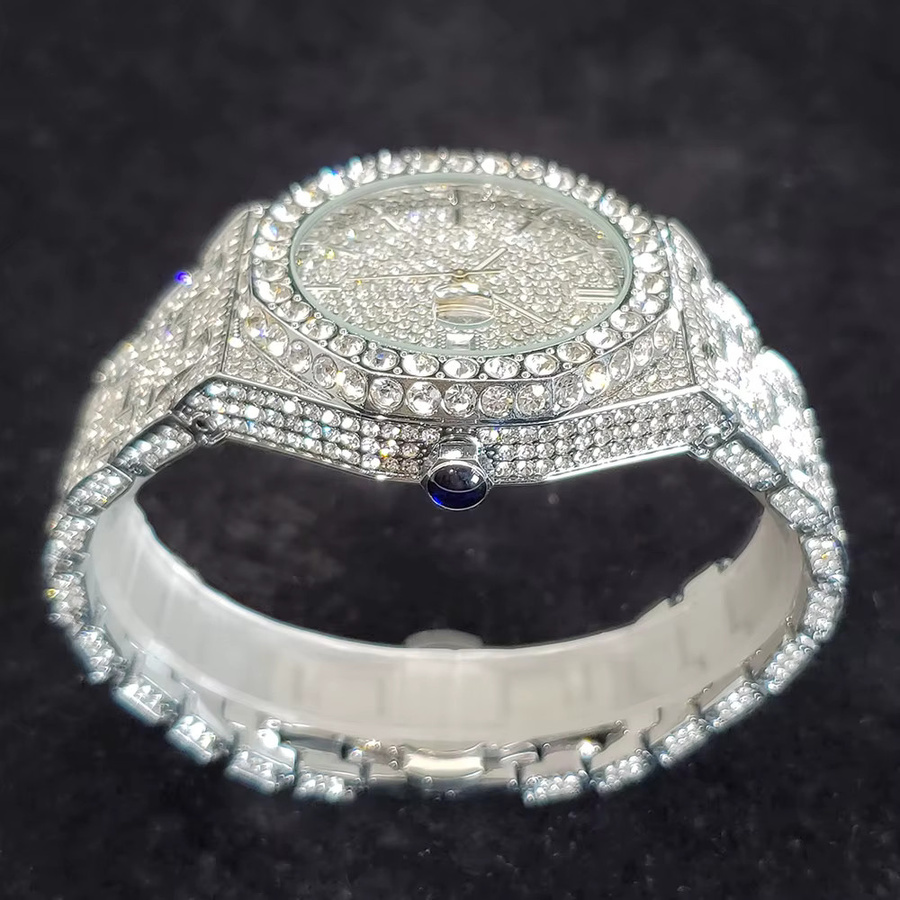 WEISIKAI Armbanduhr Edelstahl, Gold, Diamant, Quarz, Herren - Bild 2