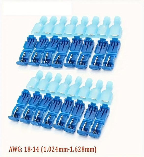 ELECAPITAL 20 Paar Schnellkupplungs-Elektrosteckverbinder aus blauem Nylon mit Kupferkontakten für die Schraubmontage - Bild 1