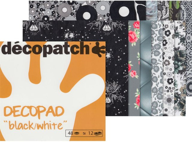 Décopatch Papierblock Decopad Black and White in Schwarz und Weiß - Bild 1