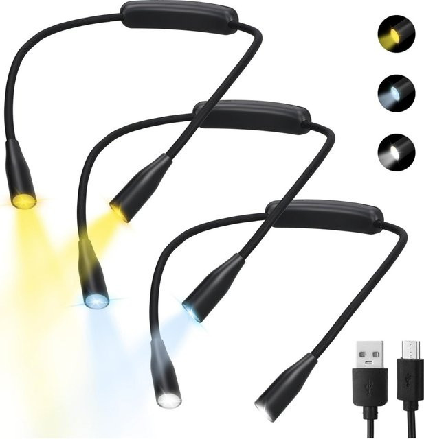 NEWBIRTH LED-Nackenleselampe in Schwarz mit flexiblem 360 Grad Arm und Touch-Bedienung - Bild 1