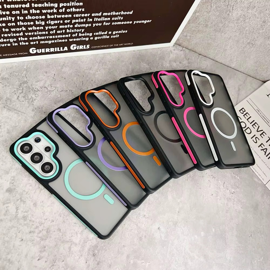 Magnetische Magsafe Schutzhülle aus mattiertem PC für Samsung Galaxy S26 S25 S24 S23 Ultra Plus FE A37 A57 in Grün - Bild 2