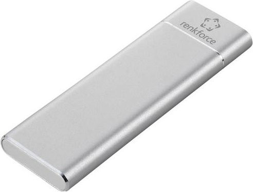 Renkforce RF-HDE-100 M.2 SSD-Gehäuse in Silber mit USB-C USB 3.2 Gen 2 10 GBit/s für M.2 PCIe NVMe 2230, 2242, 2260, 2280 - Bild 1