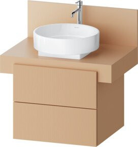 Duravit Waschtischunterschrank Balconn in Terra Beige mit 2 Schränken, Wandmontage, B/T/H: 60 x 57 x 53,4 cm - Bild 1