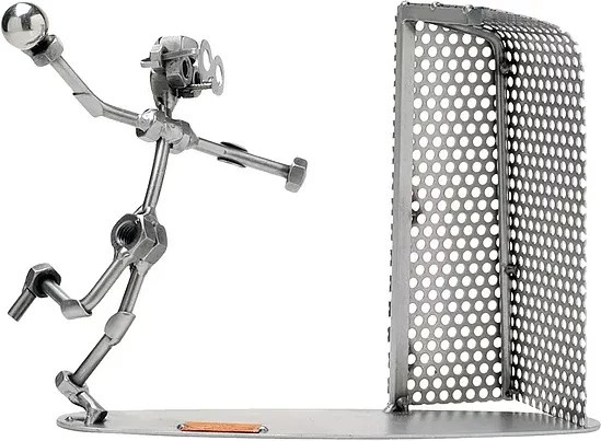 Schraubenmännchen Handballer von Hinz & Kunst aus Metall in Silber - Bild 1
