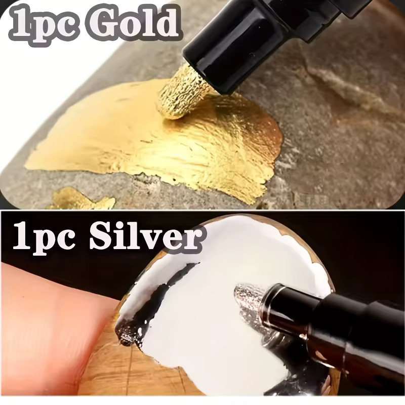 2er-Pack Spiegelmarker-Stifte mit feiner Spitze in Silber und Gold für DIY-Projekte und Unterschriften - Bild 5