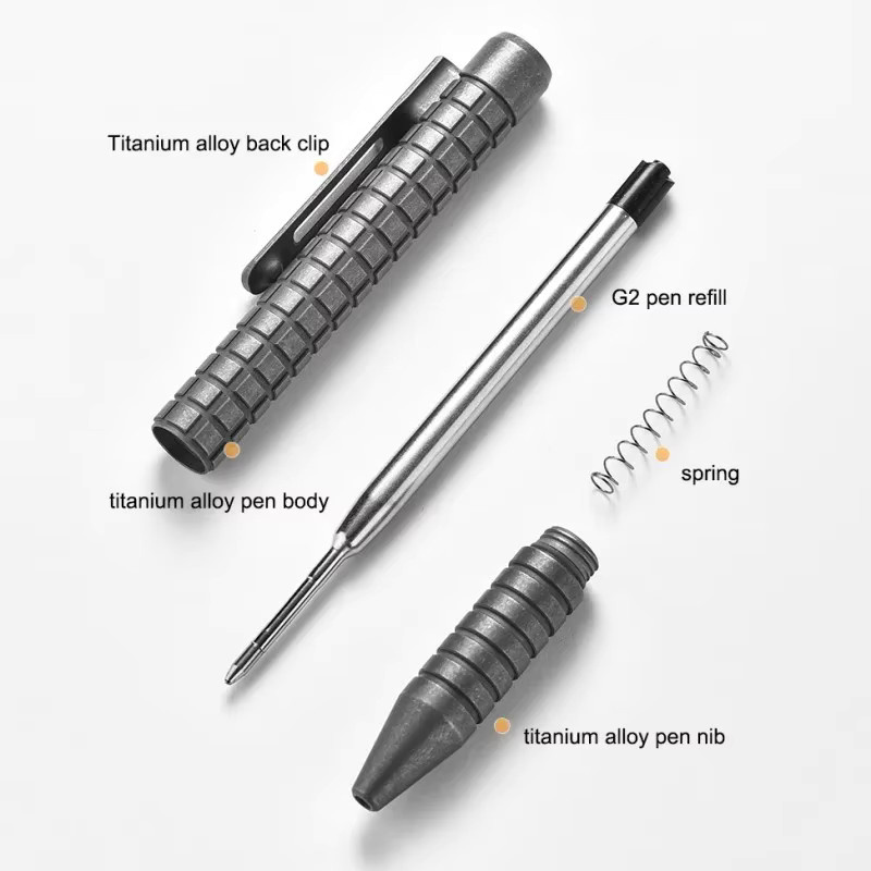 YESISOK Taktischer Stift aus PEI-Titanlegierung in Grau, Multifunktionales EDC-Werkzeug und Fensterbrecher - Bild 6