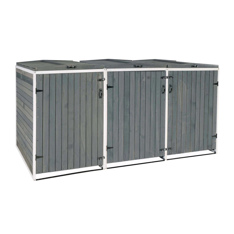 Erweiterbare Mülltonnenbox MCW-H74 aus Holz für 3 oder 6 Mülltonnen, Farbe Grau-Weiß, B/T/H: 238 x 126 x 98 cm - Bild 2