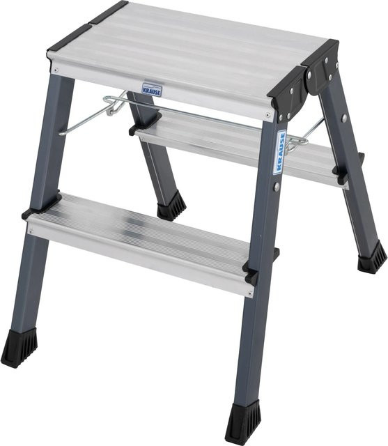 Krause Klapptritt Treppy mit 2 Stufen in Silver, B/T/H: 45 x 40 x 50 cm, eloxiert - Bild 1