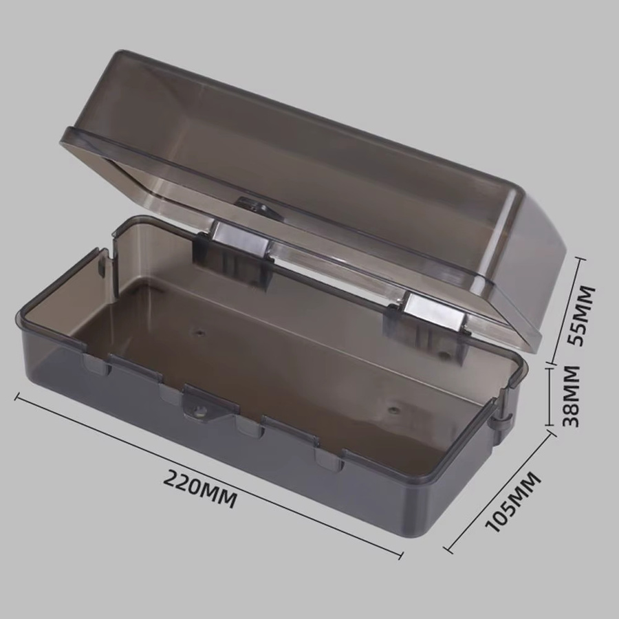 Wasserdichte Kabelmanagement-Box für den Außenbereich, wetterfeste Steckerbox zur Abdeckung von Verlängerungskabeln, Weiß/Transparent, B/T/H: 22,0 x 10,5 x 5,5 cm - Bild 4