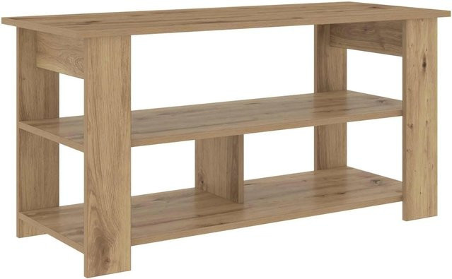 vidaXL TV-Ständer Artisan-Eiche in Braun mit Medienfächern, B/T/H: 100 x 40 x 50 cm - Bild 1
