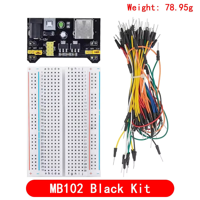 Si Tai&SH MB102 Steckbrett Leistungsmodul Kit mit 65 flexiblen Überbrückungskabeln für 3,3 V und 5 V Prototyping - Bild 2
