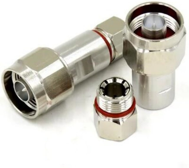 L16 N-Stecker für 1/4 superflexiblen Feeder-Stecker 50-6 Kabel RF-Koaxialadapter aus reinem Kupfer in Silber - Bild 1