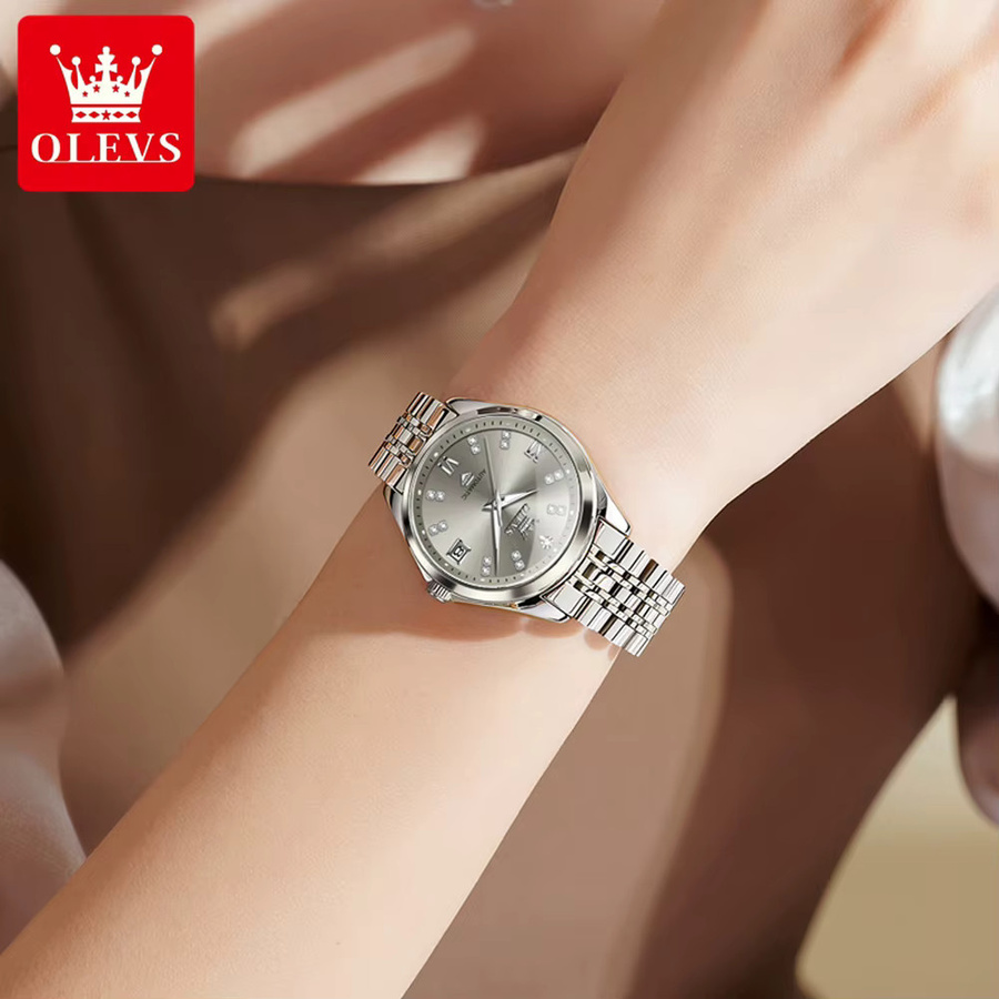OLEVS Armbanduhr Edelstahl, Automatik, Silber, Damen - Bild 3
