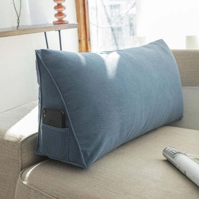 AprSi Rückenlehnenkissen Blau, Rechteckiges Lendenkissen für Wohnzimmer und Nachttisch, B/H/T: 60 x 35 x 20 cm - Bild 1