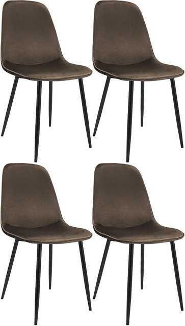 CLP Esszimmerstuhl 4er Set Maryam gepolstert mit Rückenlehne in modernem Design, belastbar bis 150 kg - Bild 1