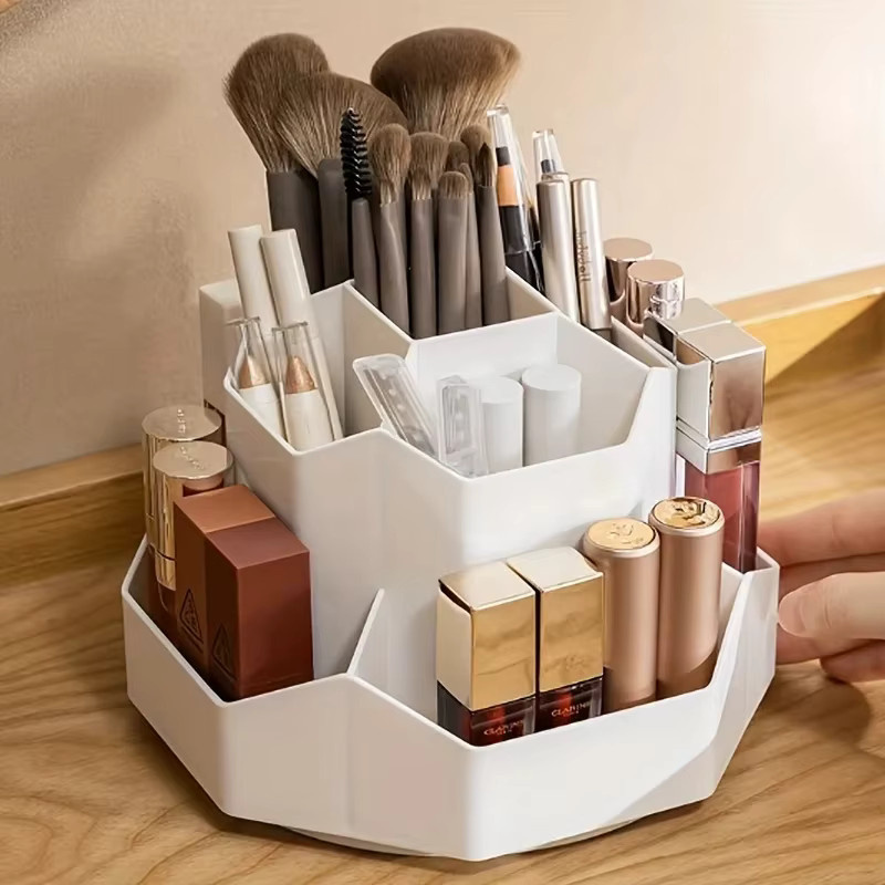 Multifunktionaler 360 Grad drehbarer Stifthalter und Desktop-Organizer in Weiß für Büro und Schule - Bild 3