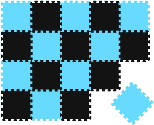 LittleTom Baby & Kinder Puzzlematte 18 Stück Schwarz & Hellblau B/T/H: 30 x 30 cm - Bild 1