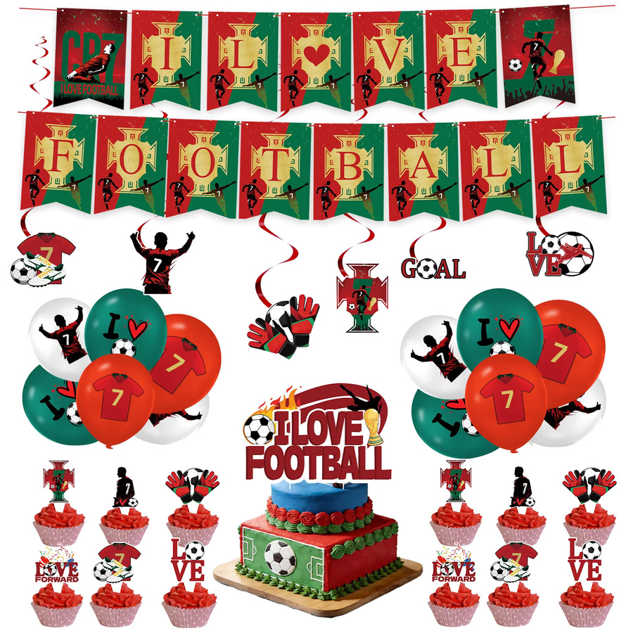 Fußballspieler Cr7 Geburtstagsdekoration Party-Geschirr Set mit Tellern, Bechern und Servietten in Multicolor für Kinder - Bild 5