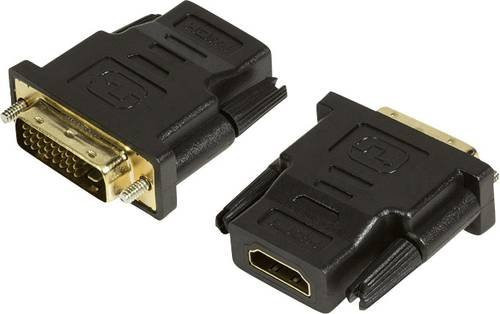LogiLink AH0001 HDMI auf DVI Adapter 1x HDMI-Buchse zu 1x DVI-Stecker 24+1pol. Schwarz - Bild 1