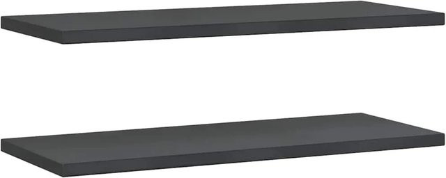 vidaXL Wandregale 2er-Set aus Edelstahl in Schwarz, B: 100 cm, T: 40 cm, H: 3 cm - Bild 1