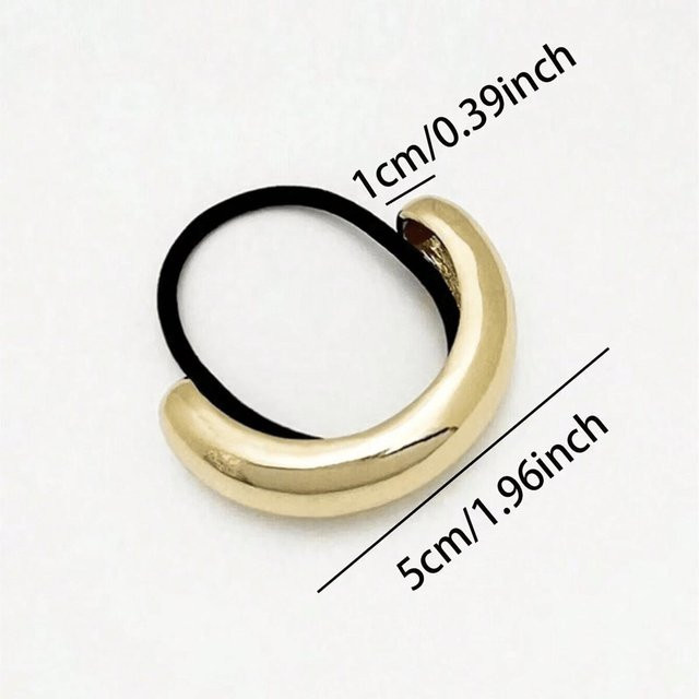 Haargummis Gold Metall, 3 Stück, Damen, gray - Bild 1