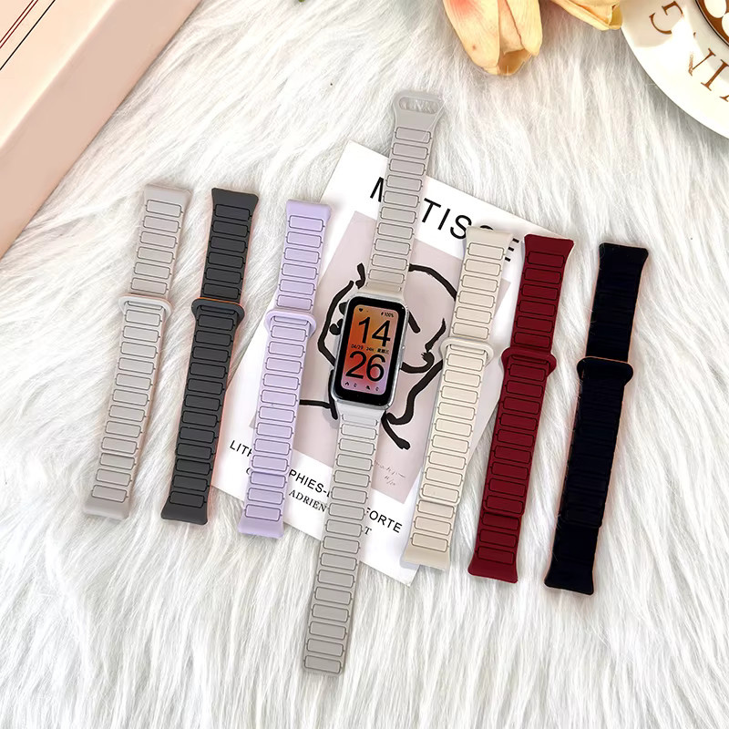 JDFANS Uhrenarmband Silikon, Weiß, NFC, für Huawei Band 10/9/8 - Bild 2