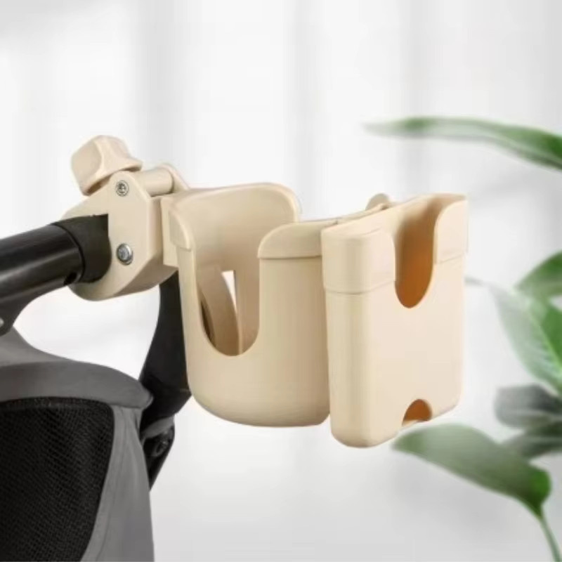 2-in-1 Getränkehalter in Weiß für Kinderwagen und Lauflernhilfen als Handyhalter und Becherhalter - Bild 5
