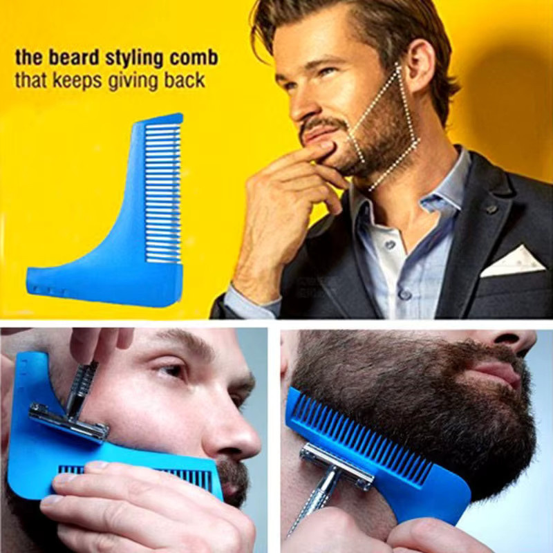 Bart Styling Schablone mit Bartkamm für Herren, All-in-One Werkzeug - Bild 3