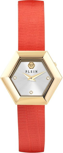 Philipp Plein Damenuhr, Quarz, Edelstahl, Leder, 28 mm, Silber - Bild 1