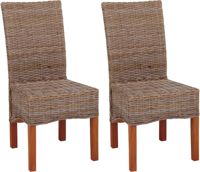 MCW Esszimmerstuhl Var 2er-Set aus Kubu-Rattan in Korbgeflecht ohne Sitzkissen - Bild 1