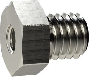 Riegler Reduziernippel kurz aus Messing vern., M14x1,5 a., M10x1,0 i., SW 17, Silber - Bild 1