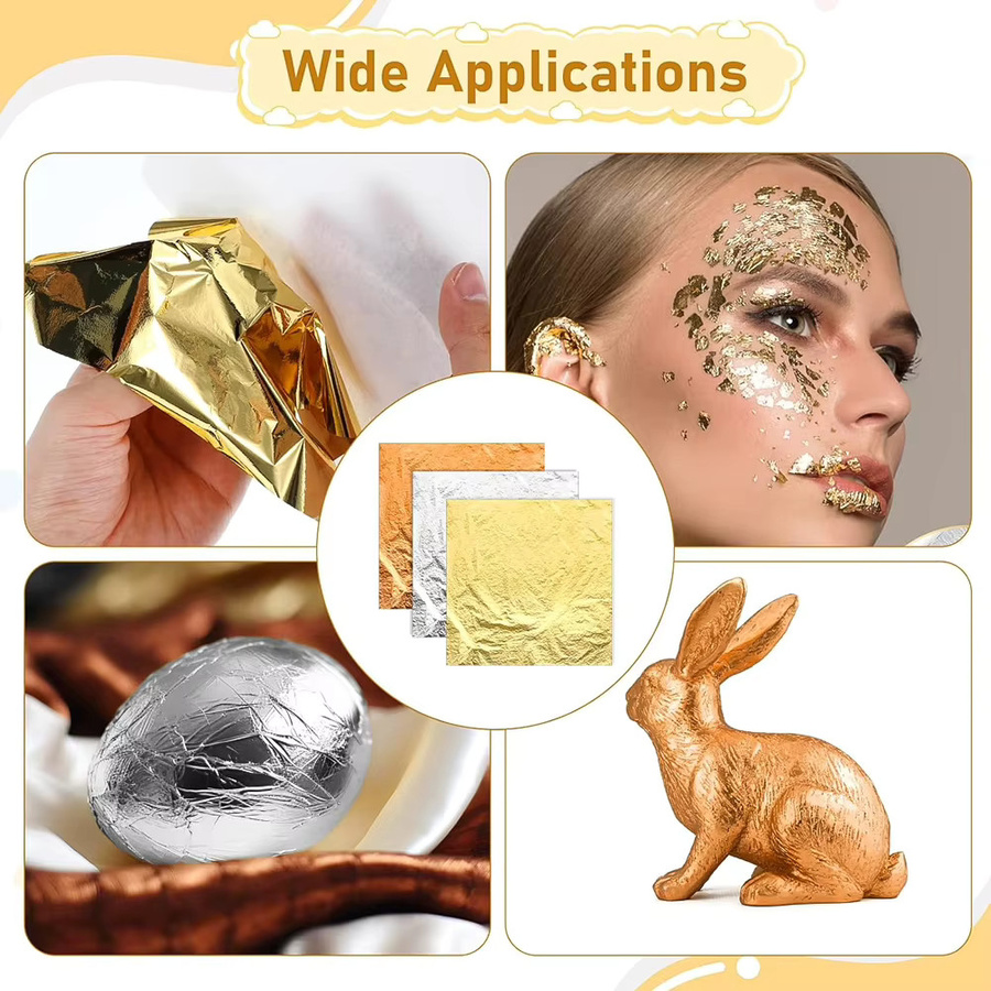 150 Stück Gold Blatt Flakes aus Kupferfolie für DIY Harz Kerzen Gips und Nageldesign - Bild 2
