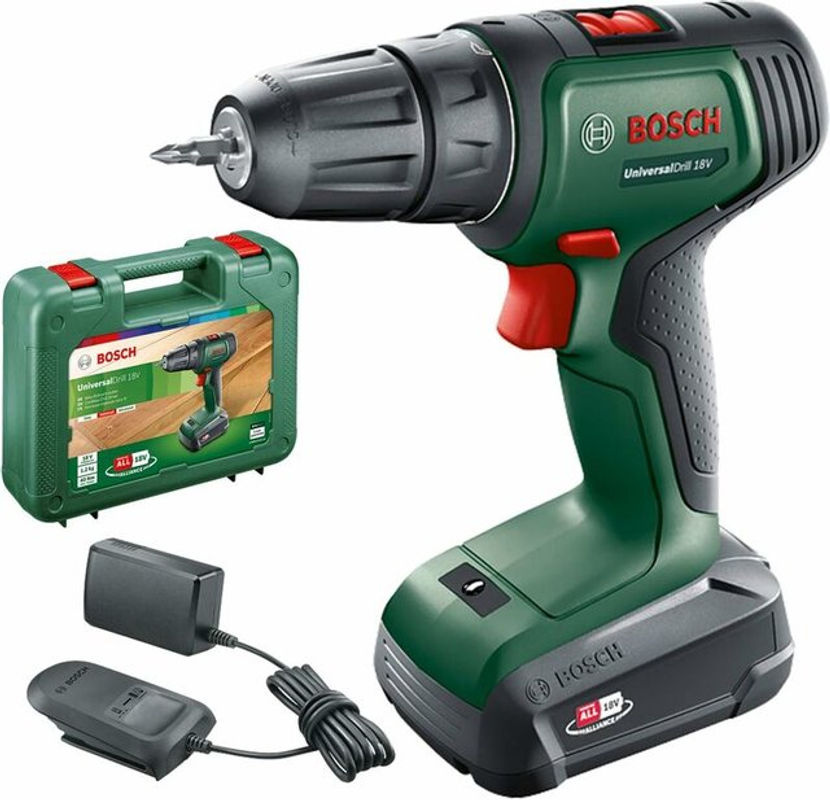 Bosch Home and Garden UniversalDrill 18 Akku-Bohrschrauber 18V in Grün mit 1,5Ah Akku - Bild 2