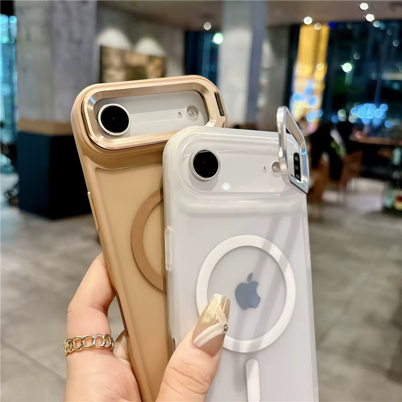 LYYDFUMAN Magnetische Handyhülle mit Metalllinsenständer für MagSafe und Wireless Charging, stoßfeste Abdeckung für iPhone 17 Air 16 15 14 13 12 Pro Max Plus Mini, Farbe: Purple - Bild 2