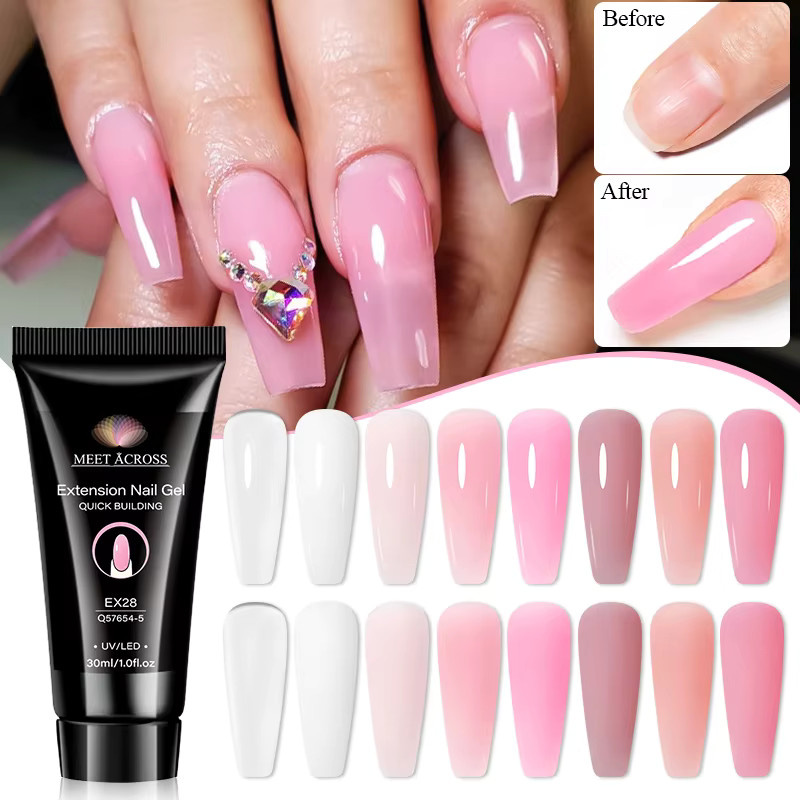 MEET ACROSS Aufbaugel, Nude Pink, 30 ml, Glänzend - Bild 2